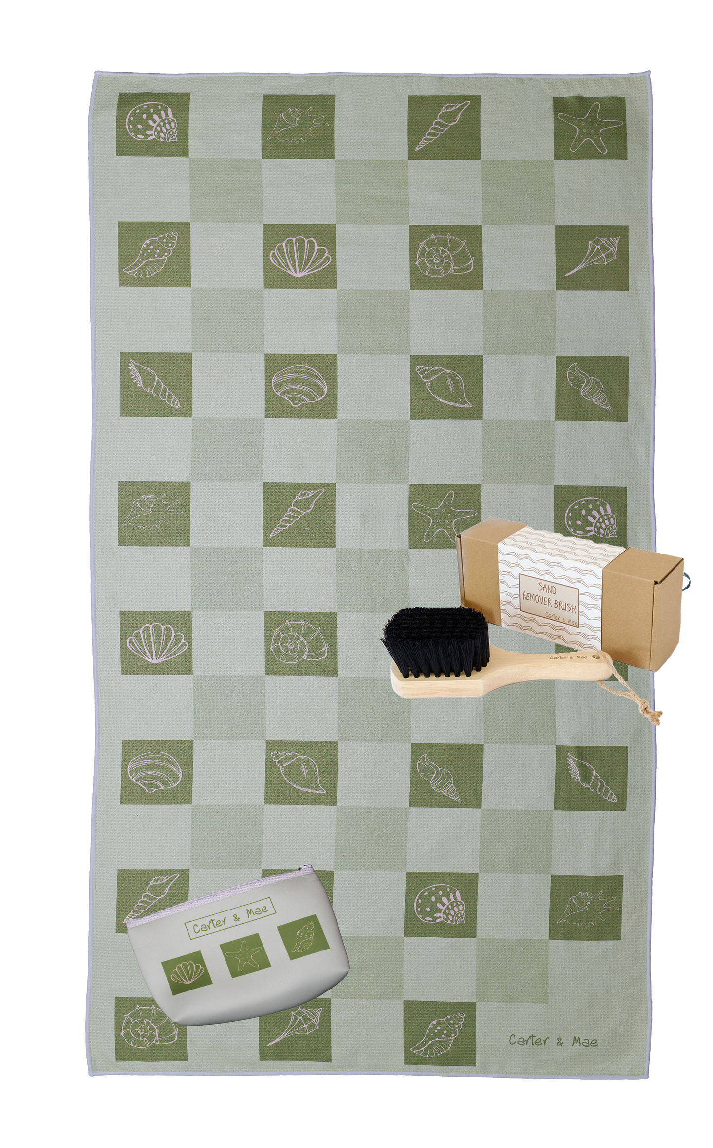 Sand Free Beach Towel - Sand Remover Brush