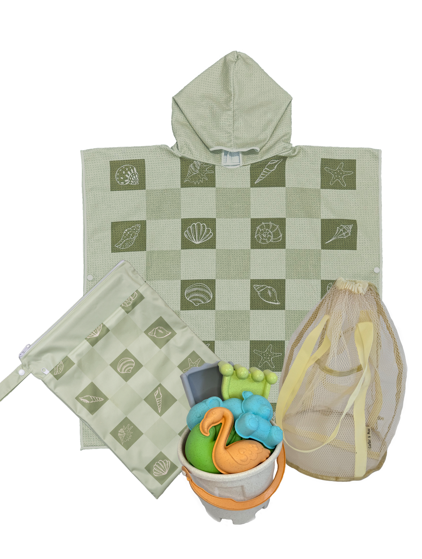 Kids Hoodie Towel - Beach Bucket Set