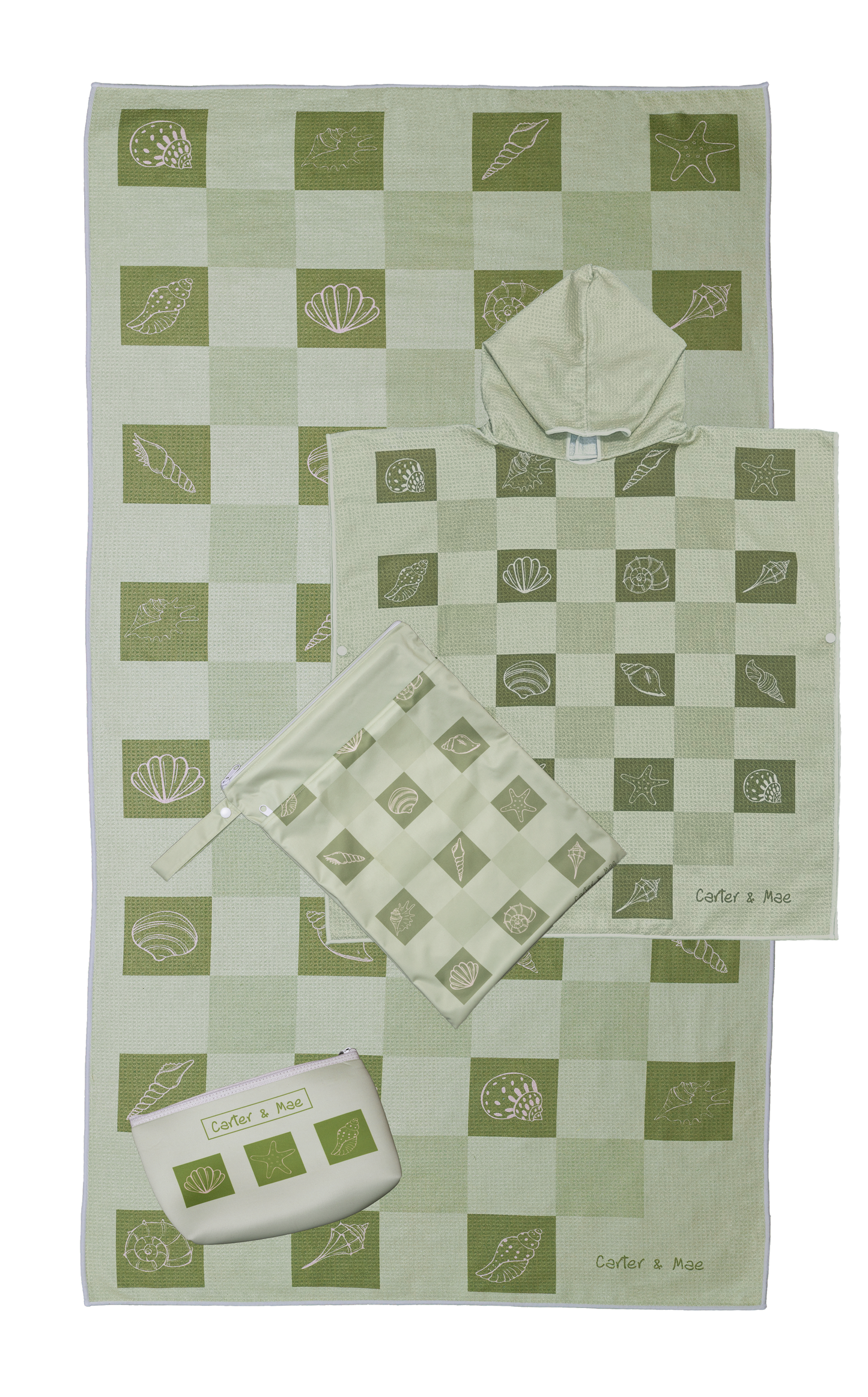 Olive Shell Towel - Matching Kids Hoodie